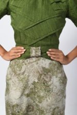 Green Pleated Bodice Dress
