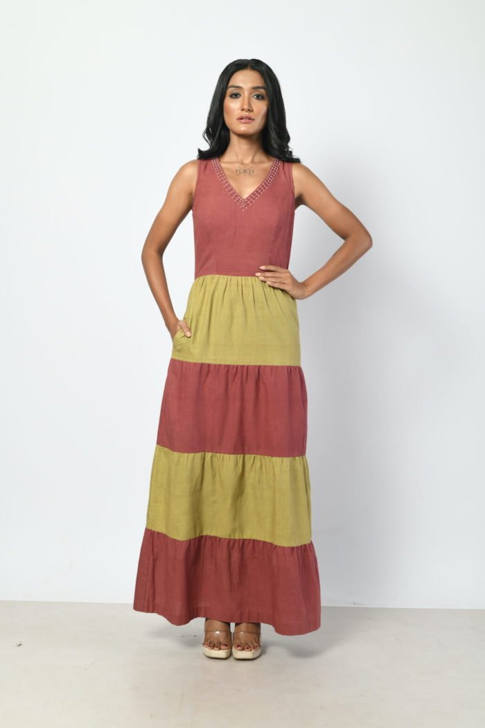 Tiered Embroidered Dress