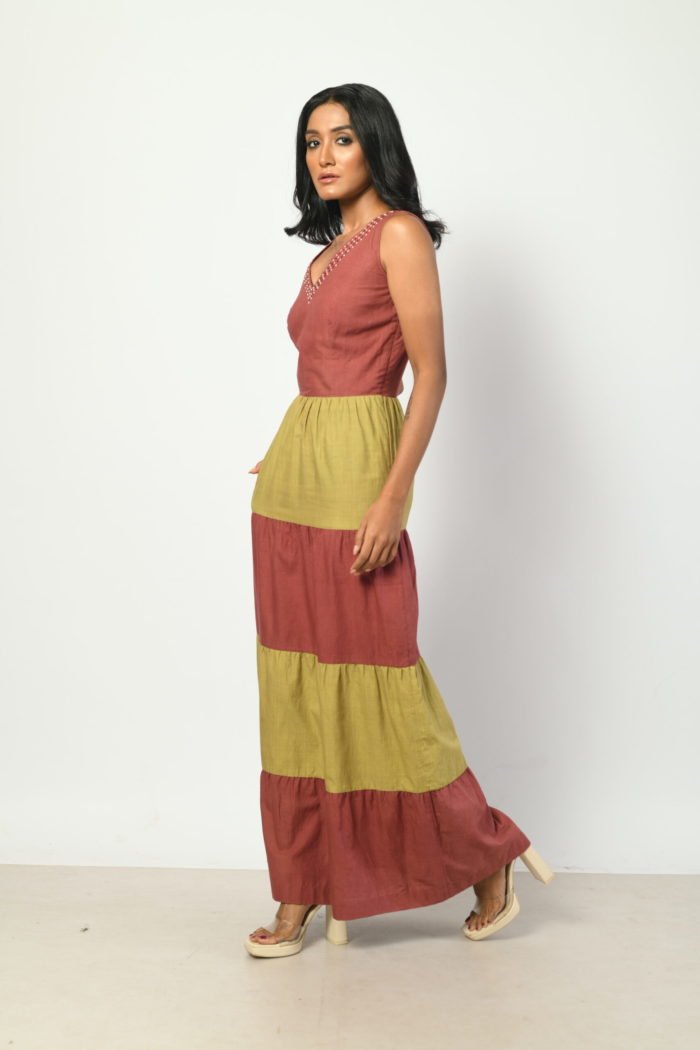 Tiered Embroidered Dress