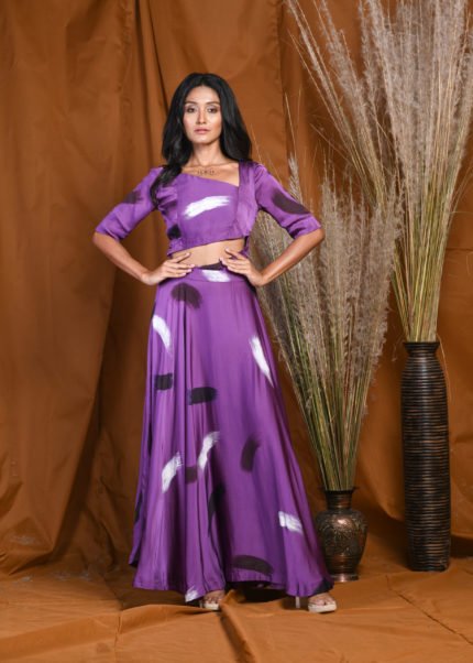 Purple Slit Flowy Maxi Dress