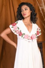 White Hand Embroidered Maxi Dress
