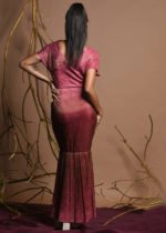 Pleated Burgundy Dress