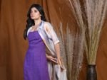 Purple Dress with Organza Jacket