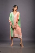 Raya Peach & Green Kaftaan