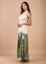 Hand Drawn Cheetah Printed Maxi Dress