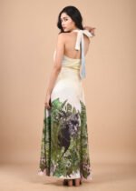 Hand Drawn Cheetah Printed Maxi Dress