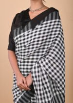 Black Gamcha Style Woven Saree