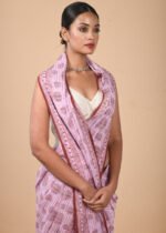 Lilac Printed Chiffon Saree