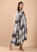 Pleated Shirt Dress with Hand Embroidered Hemline
